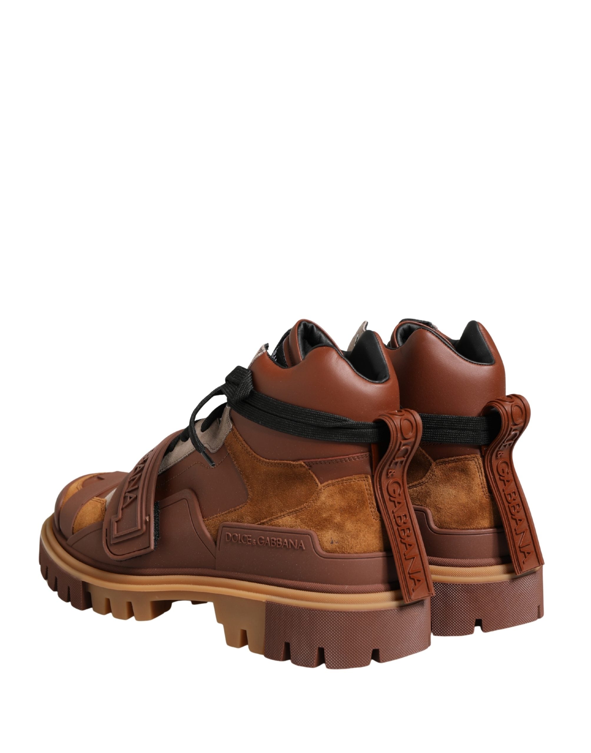 Brown Leather Trekking-Style Men Boots Shoes