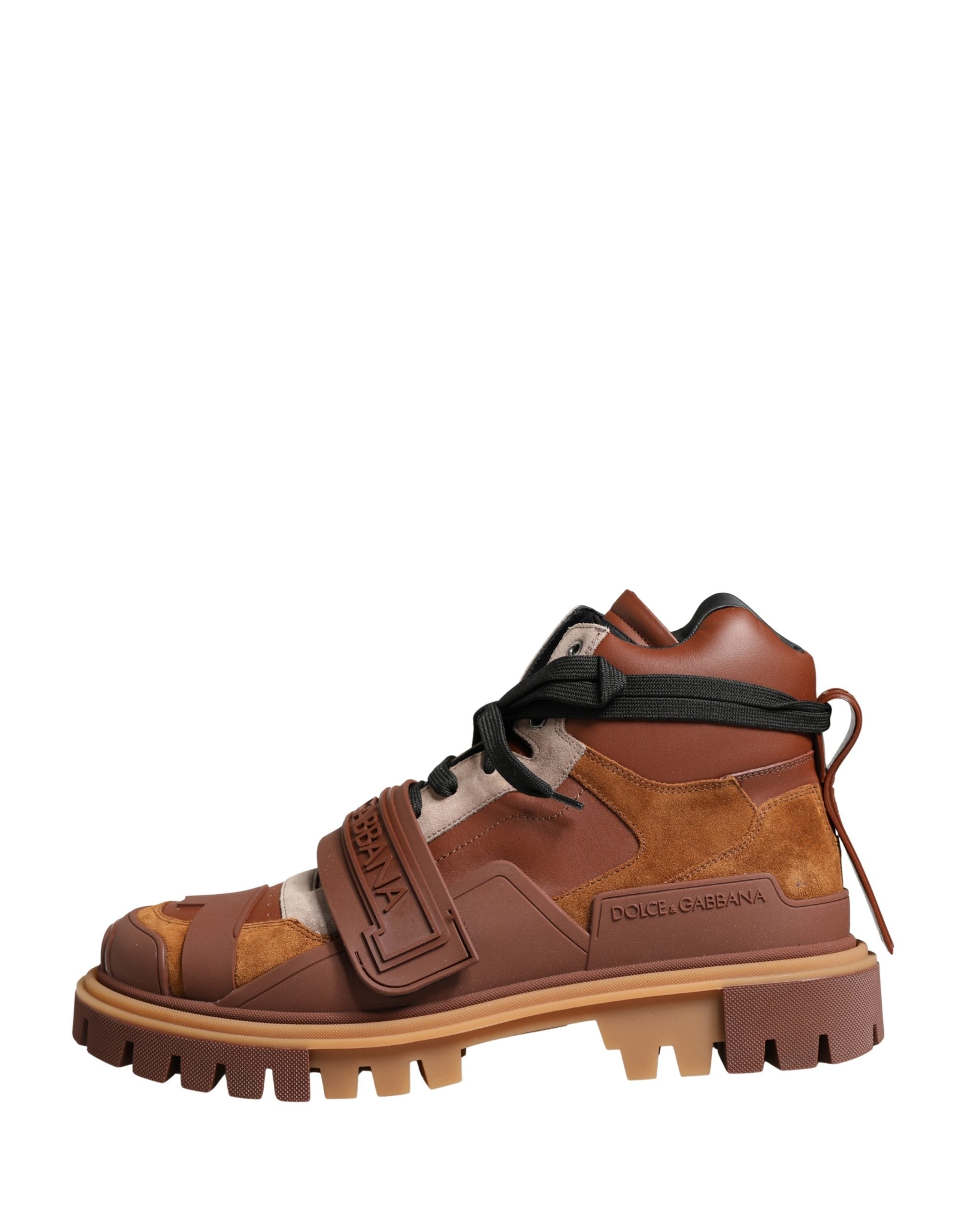 Brown Leather Trekking-Style Men Boots Shoes