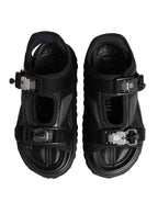 Black Logo Detailed Men Chunky Sandals Shoes