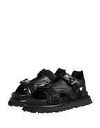Black Logo Detailed Men Chunky Sandals Shoes