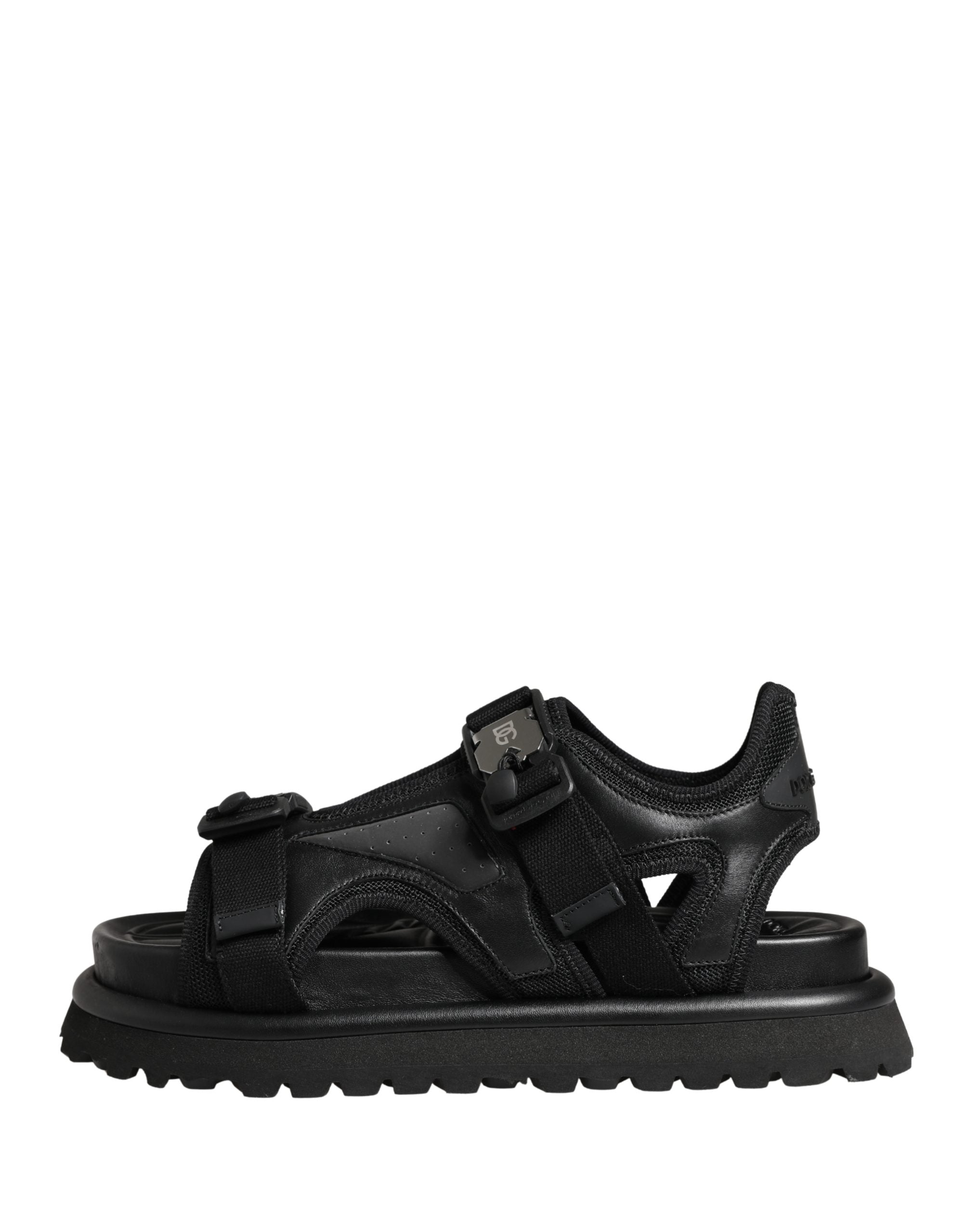 Black Logo Detailed Men Chunky Sandals Shoes