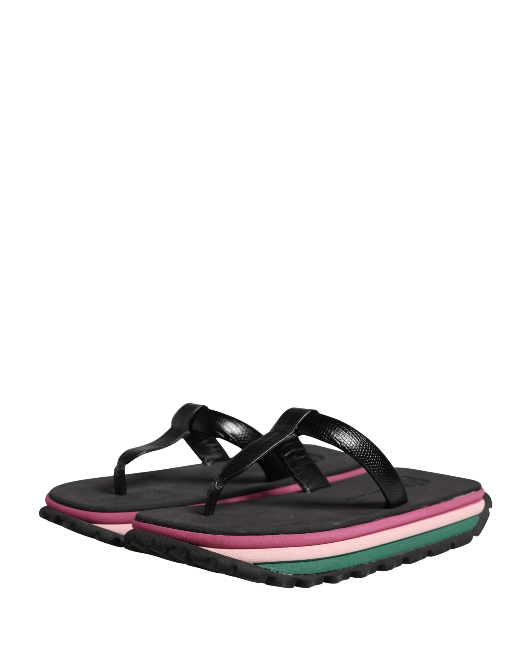 Multicolor Rubber Chunky Flip Flop Shoes