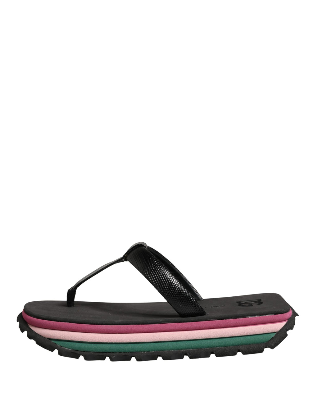 Multicolor Rubber Chunky Flip Flop Shoes
