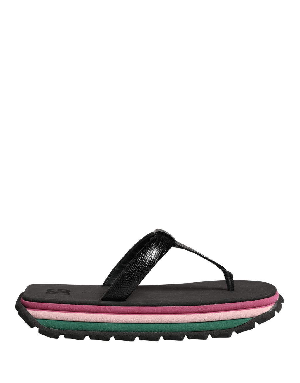 Multicolor Rubber Chunky Flip Flop Shoes