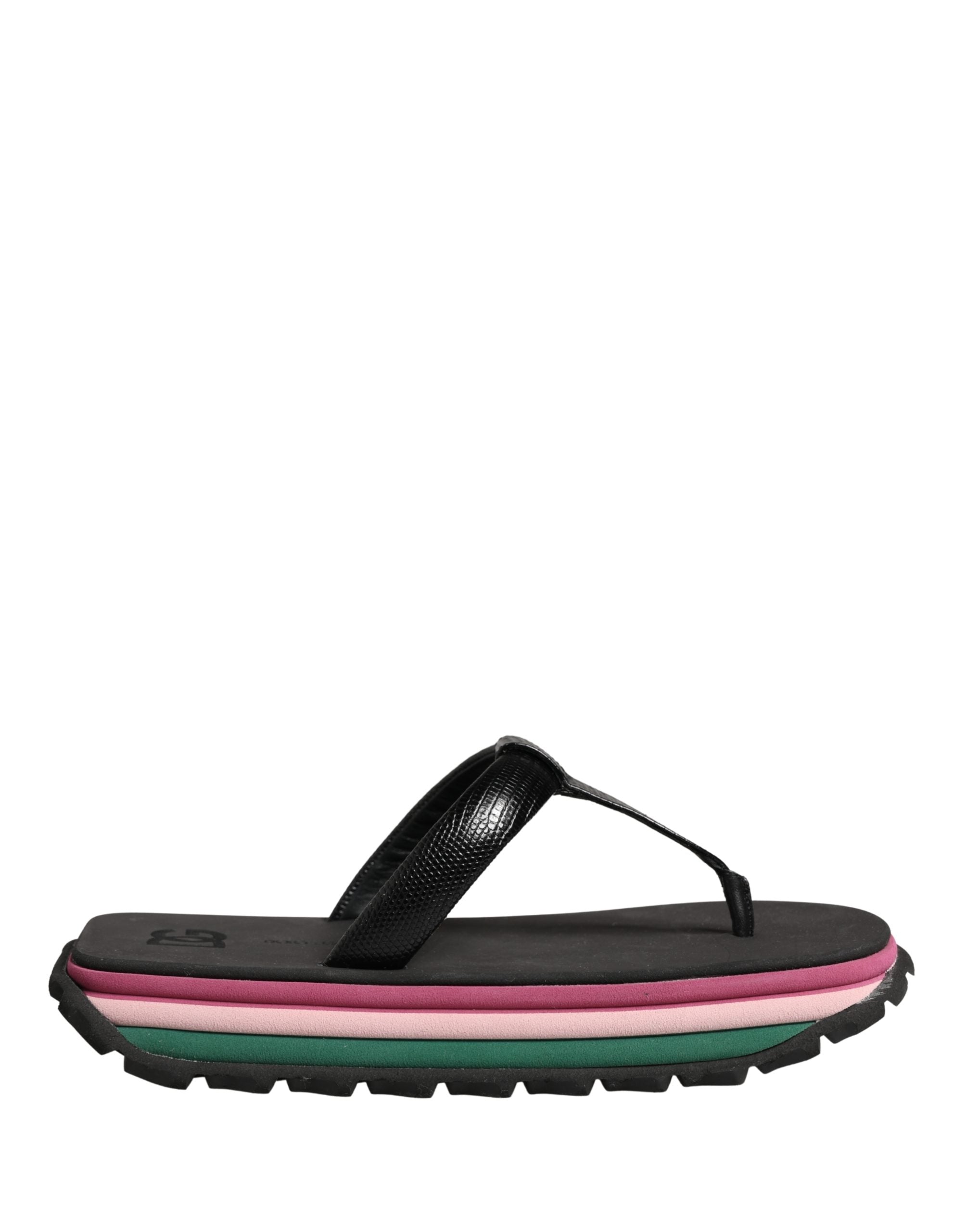 Multicolor Rubber Chunky Flip Flop Shoes