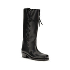 Black Calf Leather Bos Taurus Lace-Up Boots