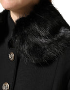 Black Fur Shawl Neck Wrap Cover Collar Scarf