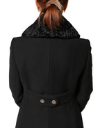 Black Lamb Fur Women Neck Warmer Winter Scarf