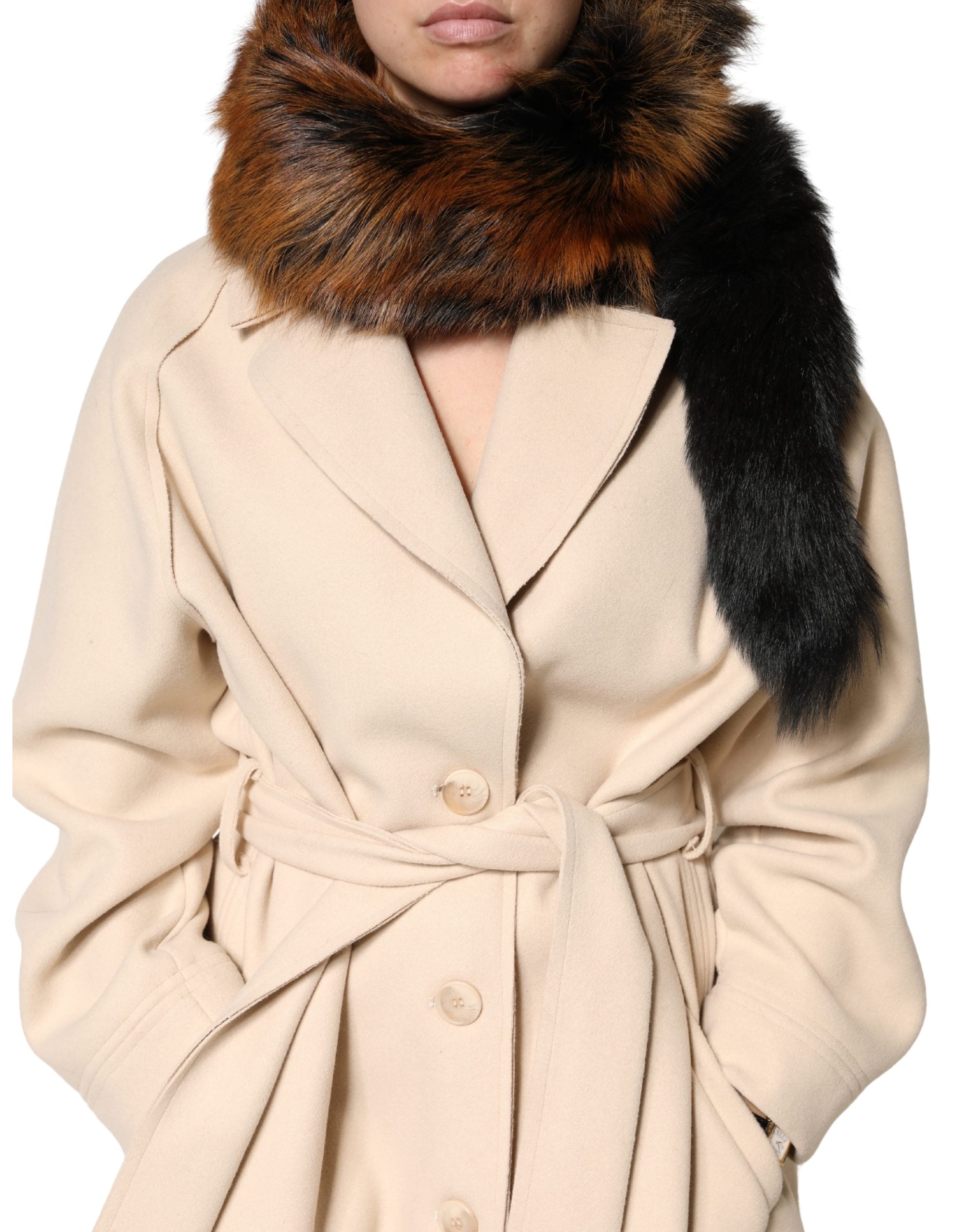 Brown Red Fox Fur Neck Warmer Winter Scarf