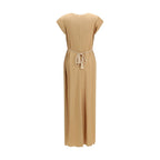 Orange Viscose Casual Dress