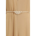 Orange Viscose Casual Dress