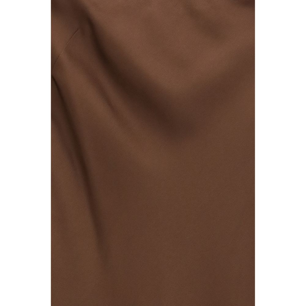 Brown Acetate Casual Dress