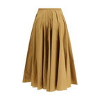 Beige Cotton Long Skirt