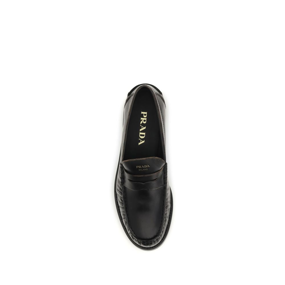 Black Calf Leather Bos Taurus Slip-On Loafers