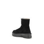 Black Calf Leather Bos Taurus Lace-Up Boots