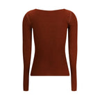 Orange Silk Long Sleeve T-Shirt