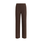 Brown Polyester Casual Pants
