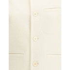 White Fleece Wool Sleveless Jacket