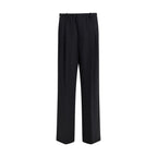 Black Fleece Wool Casual Pants
