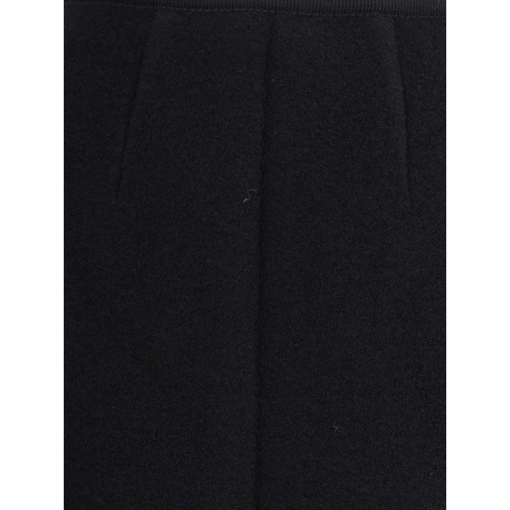 Black Fleece Wool Skirt