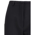 Black Polyester Skinny Pants