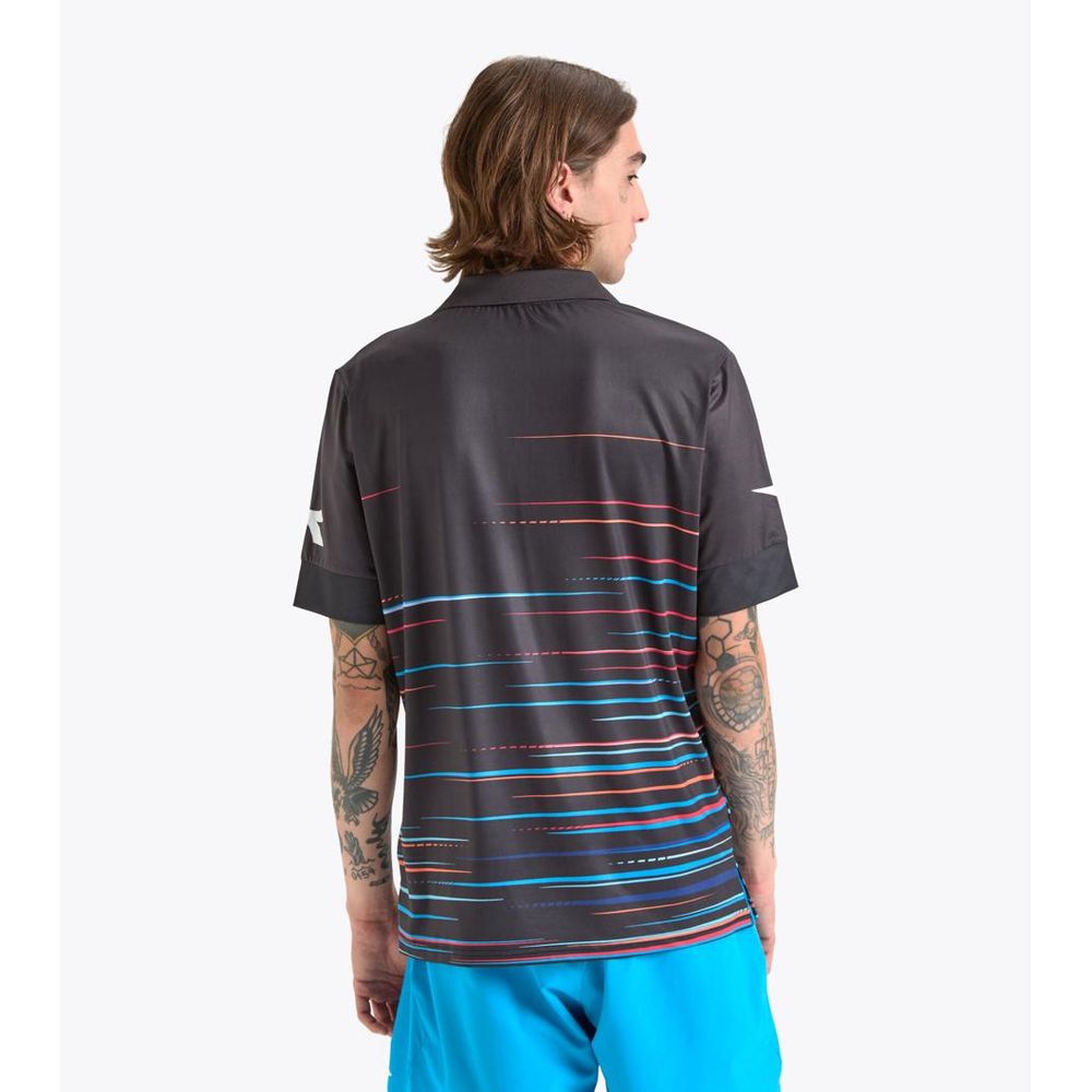 Black Polyester Polo Shirt