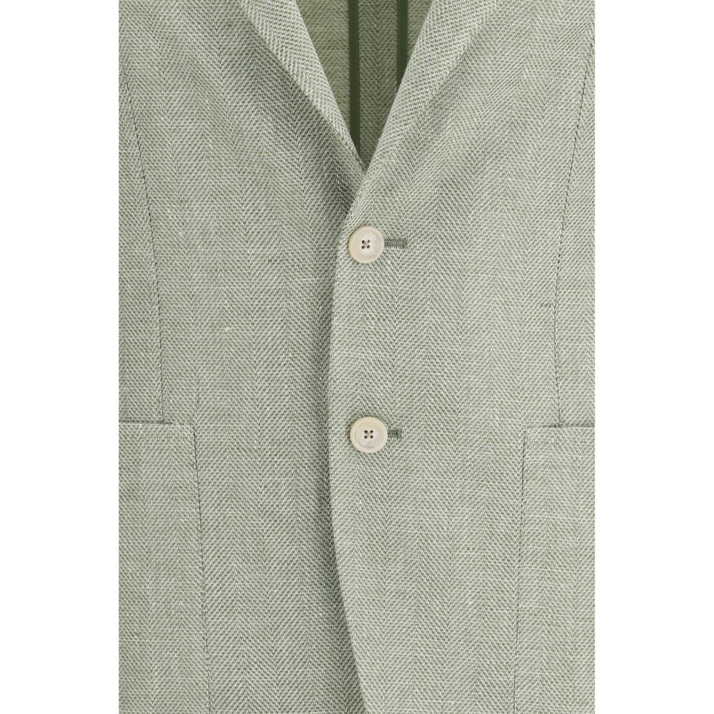 Bicolor Linen Blazer