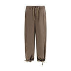 Brown Cotton Casual Pants