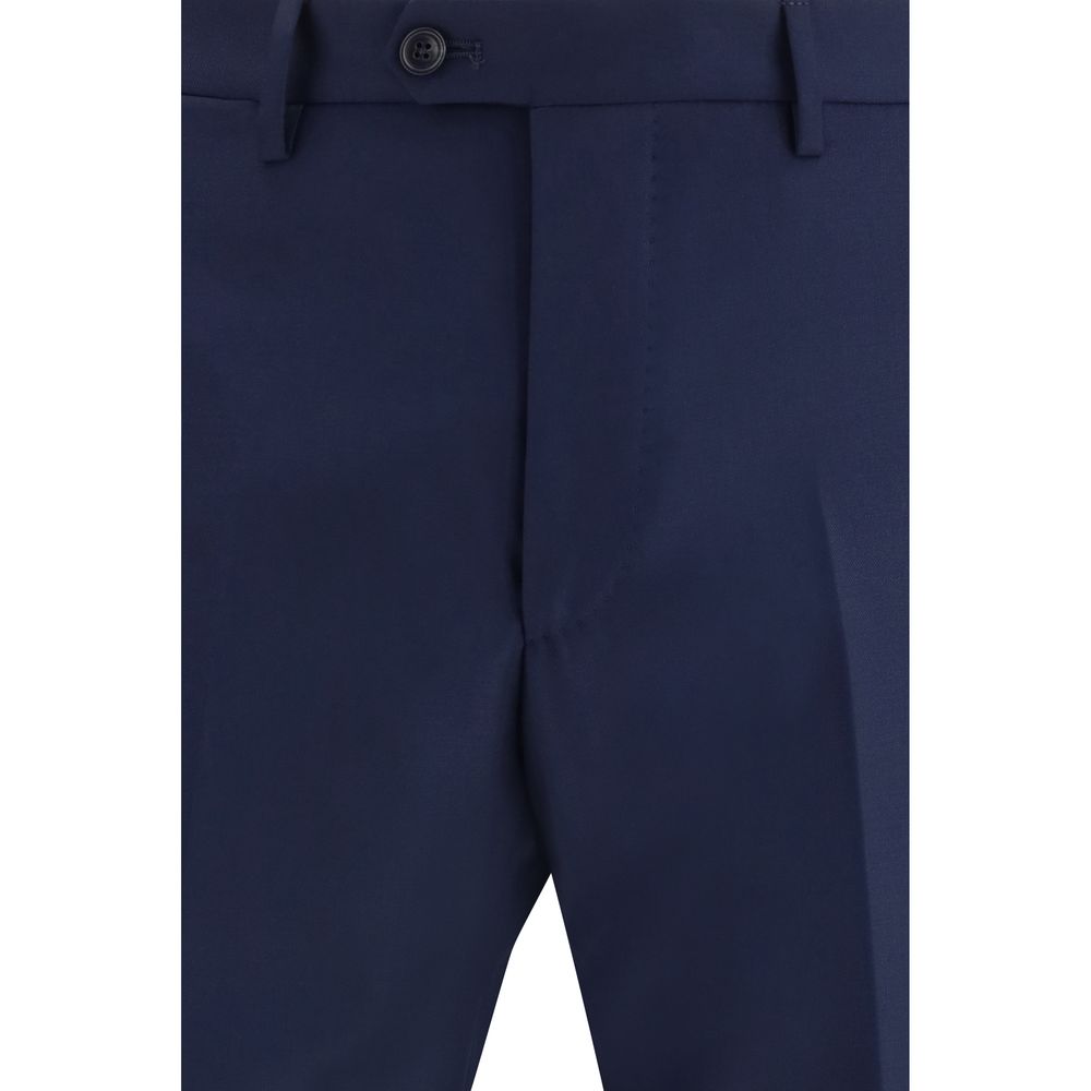 Blue Fleece Wool Two-Piece Suit