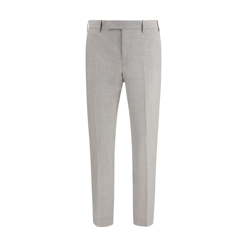Gray Fleece Wool Dress Pants