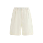 Beige Polyester Bermuda Shorts