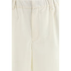 Beige Polyester Bermuda Shorts