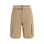 Beige Cotton Bermuda Shorts