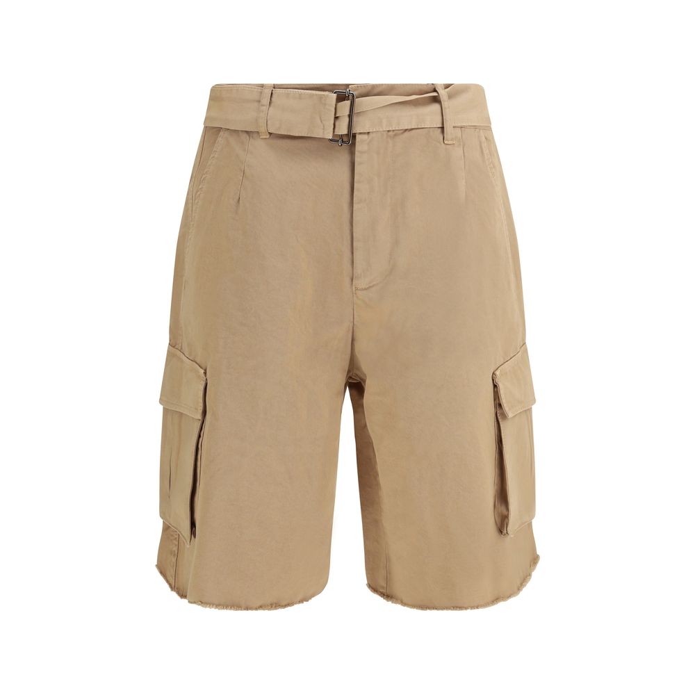 Beige Cotton Bermuda Shorts