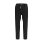 Black Cotton Slim Fit Jeans