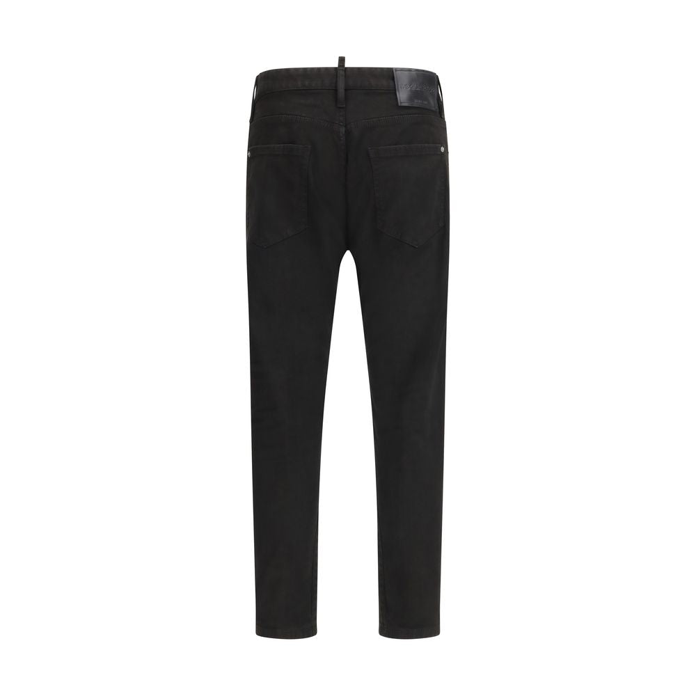 Black Cotton Slim Fit Jeans