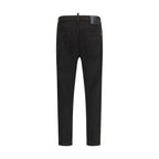Black Cotton Slim Fit Jeans