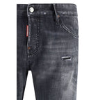 Black Cotton Slim Fit Jeans