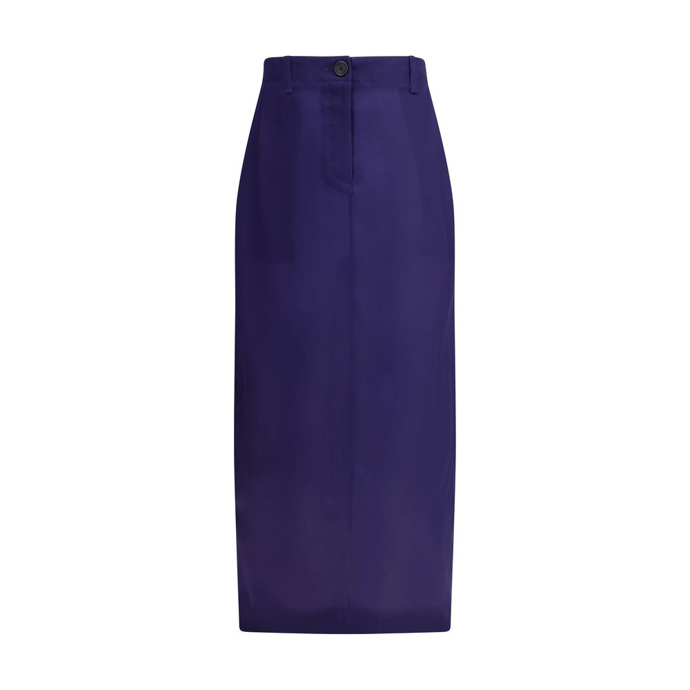 Multicolor Silk Midi Skirt