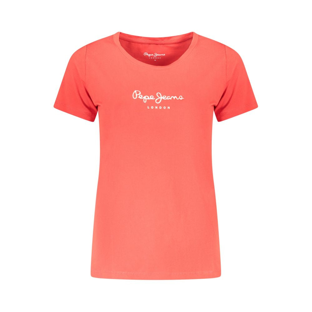 Red Cotton Women T-Shirt