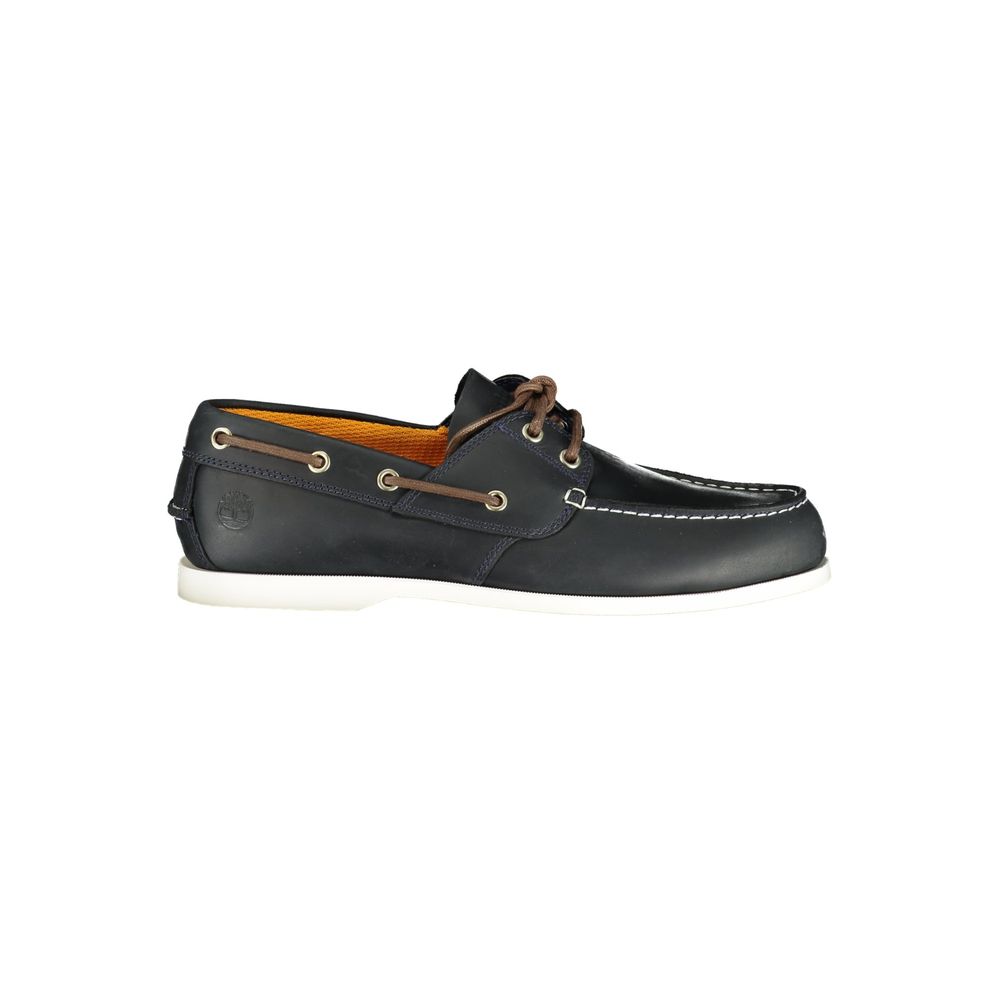 Blue Leather Men Boat Shoe