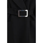 Black Fleece Wool Coat