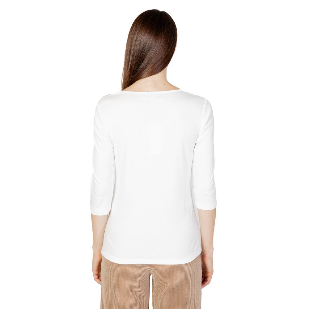 Cream Cotton Long Sleeve T-Shirt