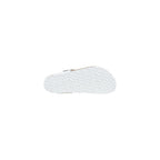 White Leather Flat Sandals