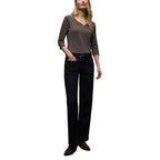 Brown Cotton Long Sleeve T-Shirt