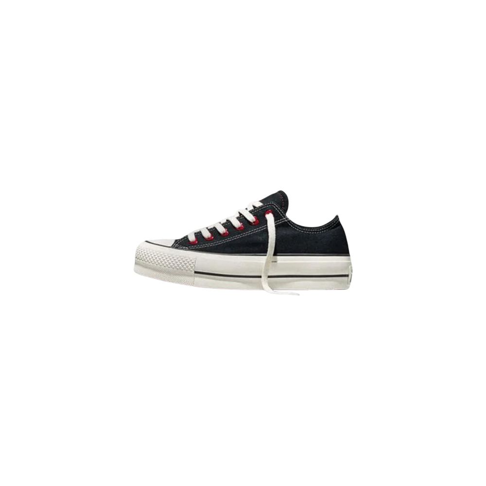 Black Fabric Platform Sneakers