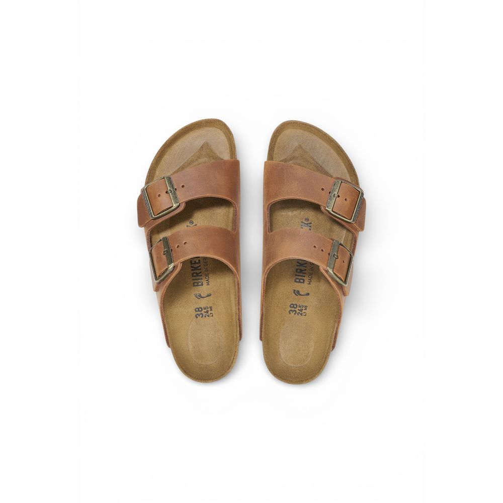 Brown Leather Flat Sandals