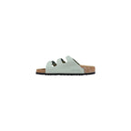 Green Leather Flat Sandals