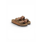 Brown Leather Flat Sandals