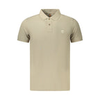 Beige Cotton Men Polo Shirt